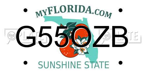 G55OZB Florida License Plate