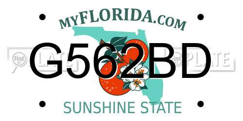 G562BD Florida License Plate