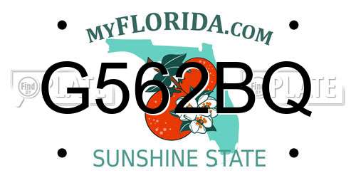 G562BQ Florida License Plate