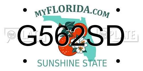 G562SD Florida License Plate