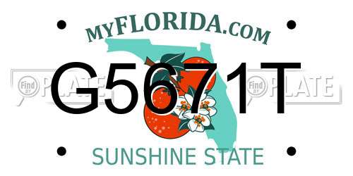 G5671T Florida License Plate