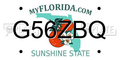 G56ZBQ Florida License Plate