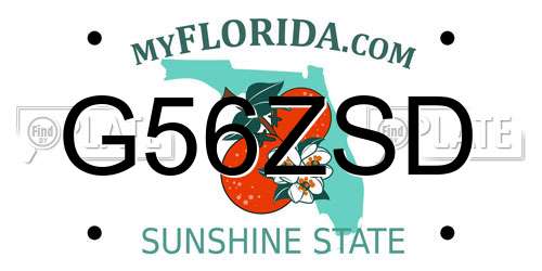 G56ZSD Florida License Plate