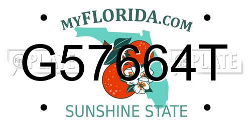 G57664T Florida License Plate