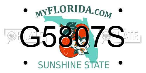 G5807S Florida License Plate