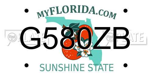 G580ZB Florida License Plate