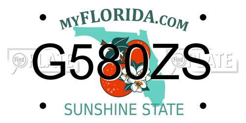 G580ZS Florida License Plate