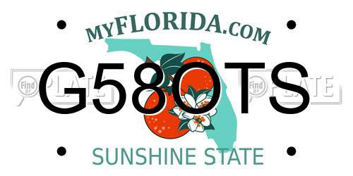 G58OTS Florida License Plate