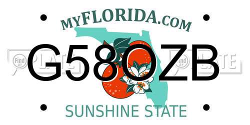 G58OZB Florida License Plate