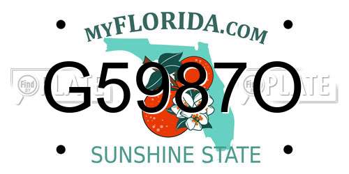 G5987O Florida License Plate