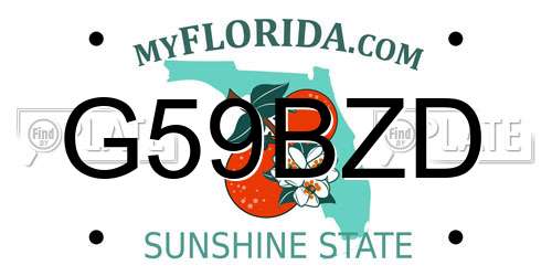 G59BZD Florida License Plate