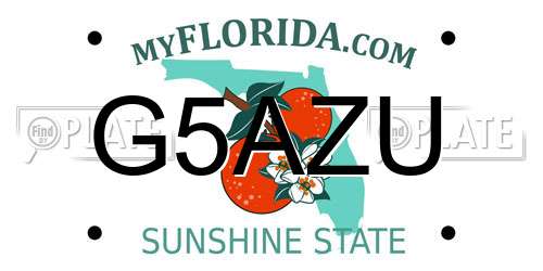 G5AZU Florida License Plate