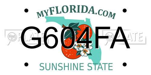 G604FA Florida License Plate