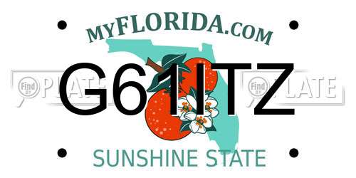 G61ITZ Florida License Plate