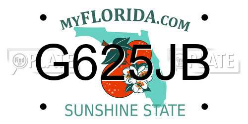 G625JB Florida License Plate