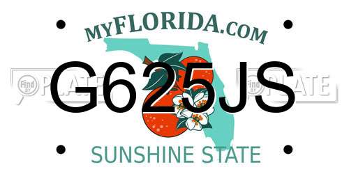 G625JS Florida License Plate