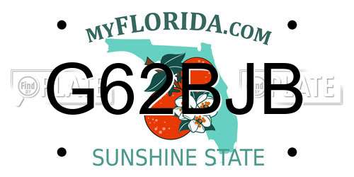 G62BJB Florida License Plate