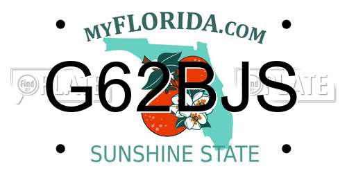 G62BJS Florida License Plate