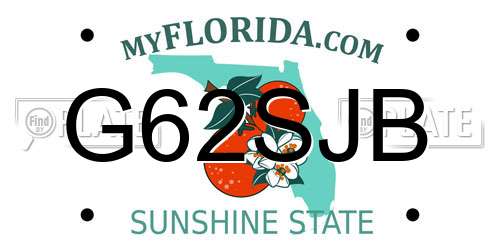 G62SJB Florida License Plate