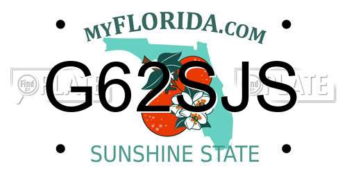 G62SJS Florida License Plate