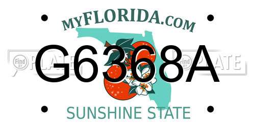 G6368A Florida License Plate