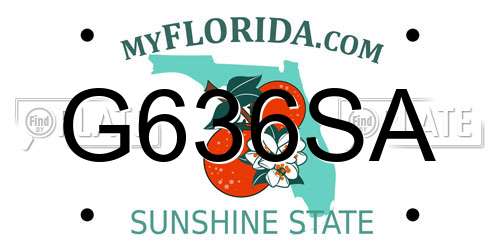 G636SA Florida License Plate