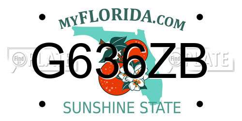 G636ZB Florida License Plate