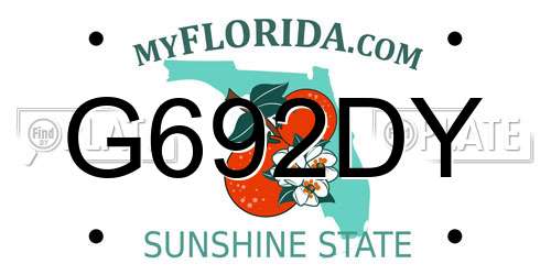 G692DY Florida License Plate