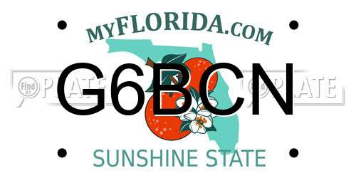 G6BCN Florida License Plate