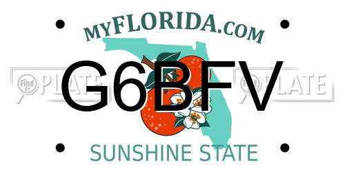 G6BFV Florida License Plate