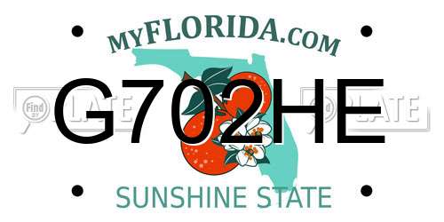 G702HE Florida License Plate