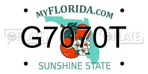 G7070T Florida License Plate