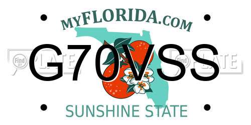 G70VSS Florida License Plate