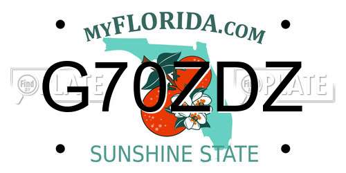 G70ZDZ Florida License Plate