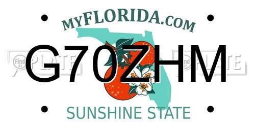 G70ZHM Florida License Plate
