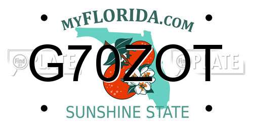 G70ZOT Florida License Plate