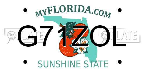 G71ZOL Florida License Plate