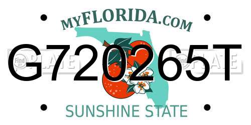 G720265T Florida License Plate