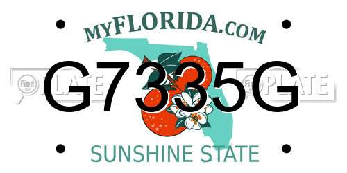 G7335G Florida License Plate