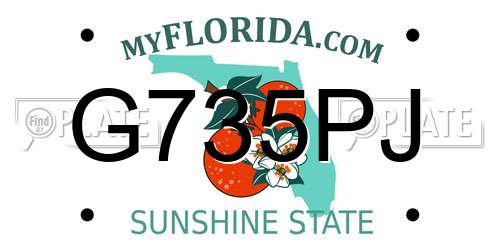 G735PJ Florida License Plate