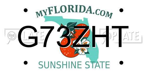 G73ZHT Florida License Plate