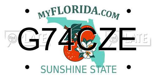 G74CZE Florida License Plate