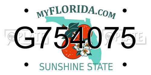 G754075 Florida License Plate