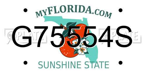 G75554S Florida License Plate