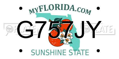 G757JY Florida License Plate