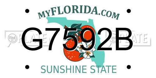 G7592B Florida License Plate