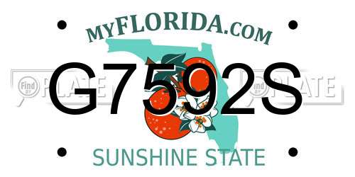 G7592S Florida License Plate