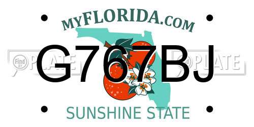 G767BJ Florida License Plate