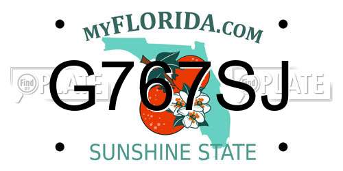 G767SJ Florida License Plate