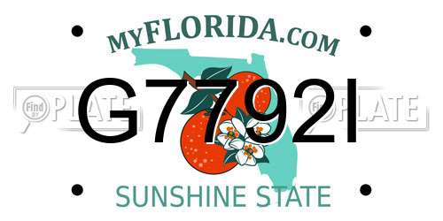 G7792I Florida License Plate